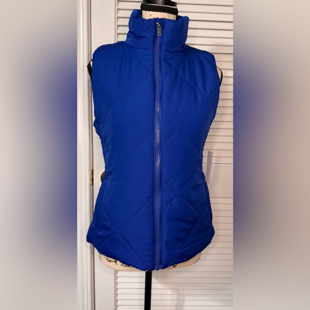 New York & Company Blue Quilted Vest